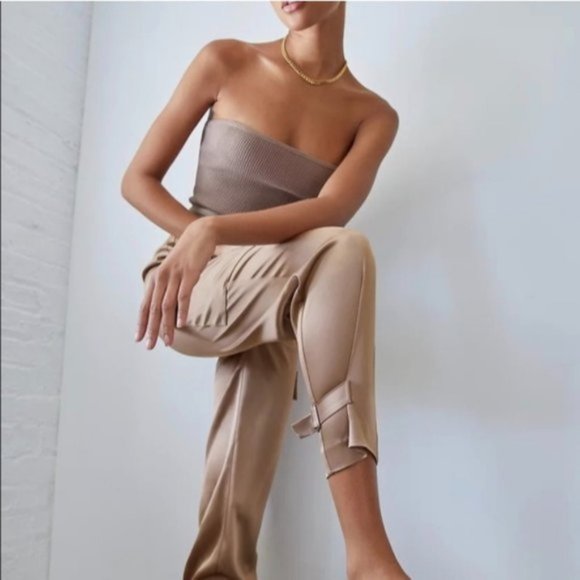 BABATON Refined Satin Cargo Pant Grey Deep Taupe Trouser Pants 0 ARITZIA - Picture 8 of 16